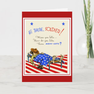 Vintage Card Best Wishes To Soldier Boyfriend