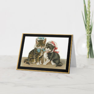 Vintage Card Cats Withs Hats