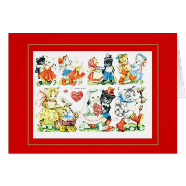 Vintage Card Collage Cats (Front Horizontal)