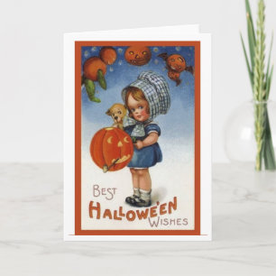 Vintage Card Design-Best Halloween Wishes