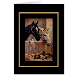 Vintage Card Horses Dogs