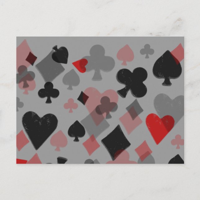 Vintage Card Suit Collage - Red & Black (Front)