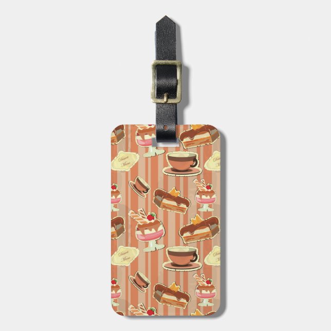 Vintage Card With A Strawberry Dessert Luggage Tag (Front Vertical)