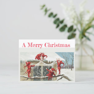 Vintage card With gnomes