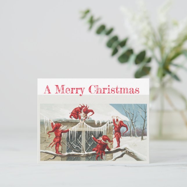 Vintage card With gnomes (Standing Front)