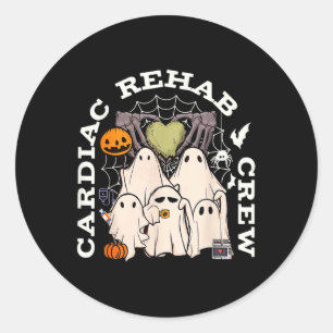 Vintage Cardiac Rehab Crew Rehab Nurse Spooky Hall Classic Round Sticker