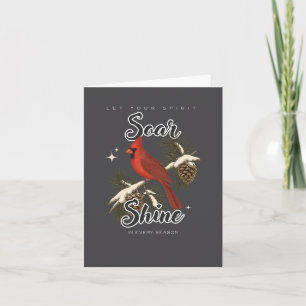 Vintage Cardinal Bird Let Your Spirit Soar Holiday Card