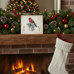 Vintage cardinal custom Christmas Holiday Plaque