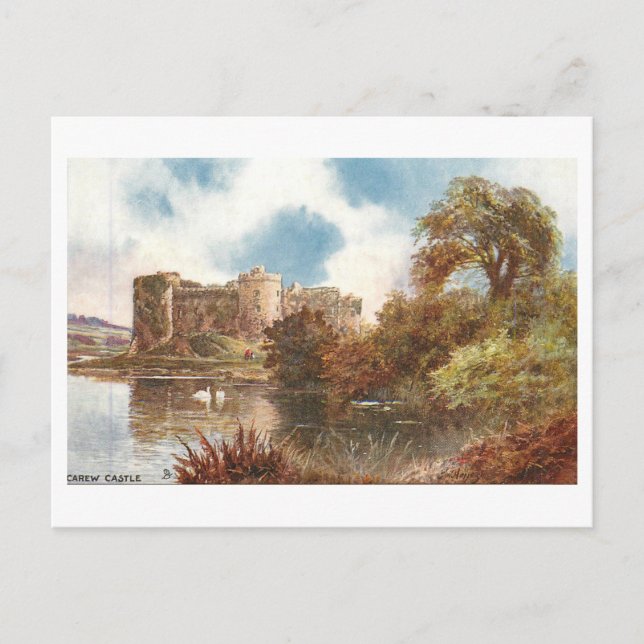 Vintage Carew Castle Postcard (Front)