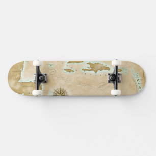 Vintage Caribbean Map Skateboard