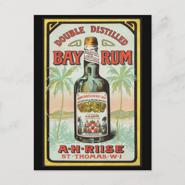 Vintage Caribbean rum ad late 1800s Postcard (Front)