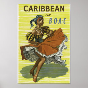 Vintage Caribbean Travel Poster