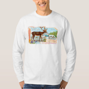 Vintage Caribou (Reindeer) and Arctic Fox T-Shirt