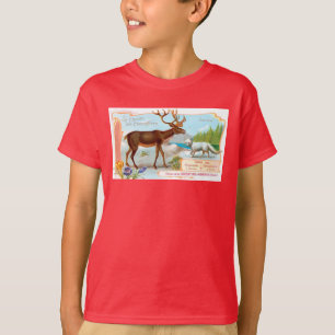 Vintage Caribou (Reindeer) and Arctic Fox T-Shirt
