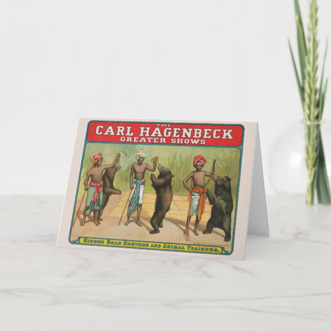 Vintage Carl Hagenbeck Circus Poster Card (Front)