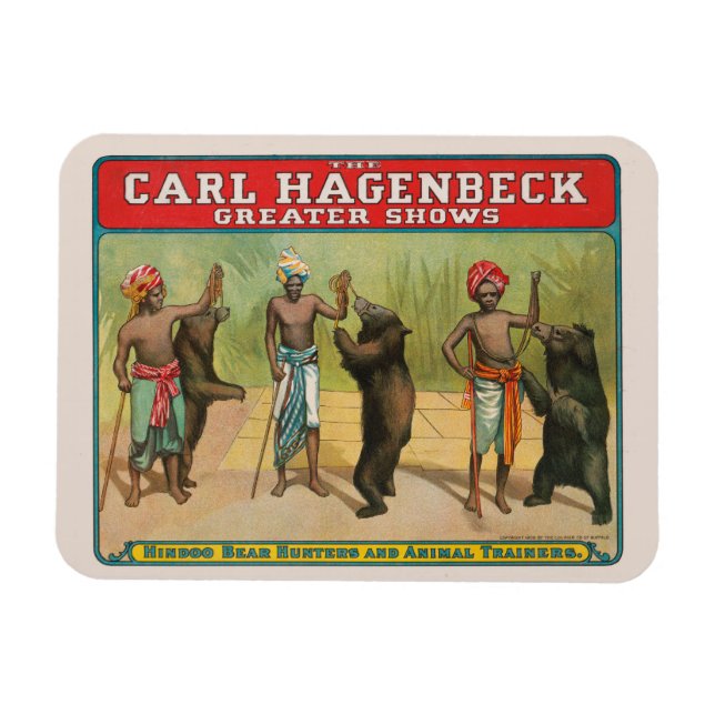 Vintage Carl Hagenbeck Circus Poster Magnet (Horizontal)