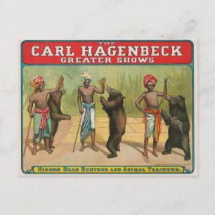 Vintage Carl Hagenbeck Circus Poster Postcard