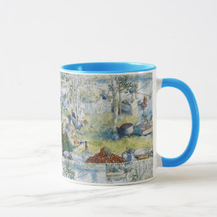Vintage Carl Larsson Cray Fishing With The  Family Mug