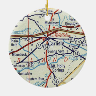 Vintage Carlisle PA Ceramic Ornament