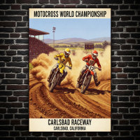 Vintage Carlsbad Raceway Motocross Wall Poster