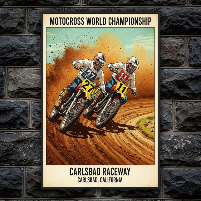 Vintage Carlsbad Raceway Motocross Wall Poster (Creator Uploaded)