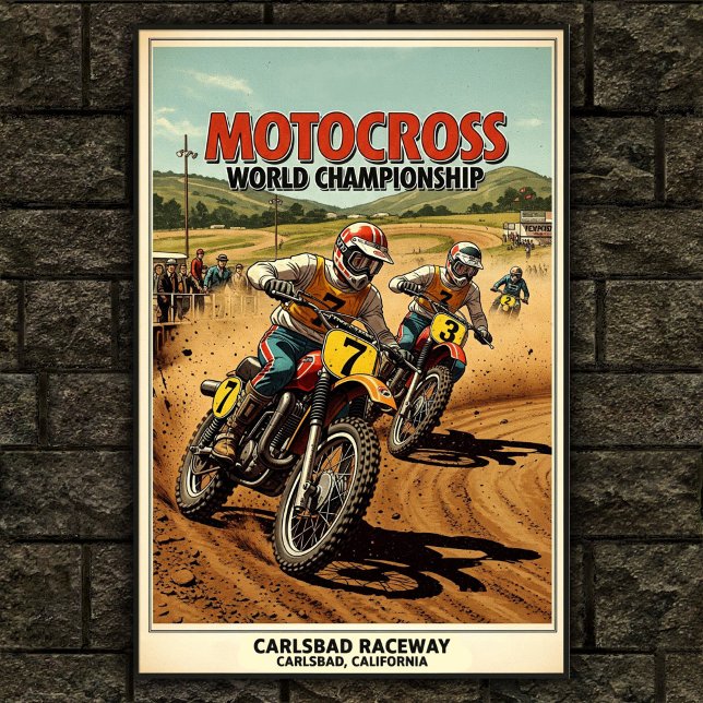 Vintage Carlsbad Raceway Motocross Wall Poster (Creator Uploaded)