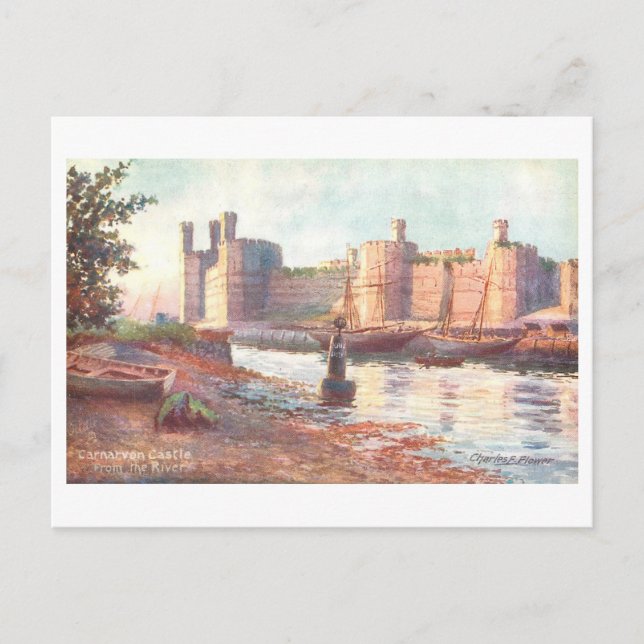 Vintage Carnarvon Castle Postcard (Front)