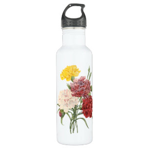 Vintage Carnations Dianthus Garden Flowers Redoute 710 Ml Water Bottle
