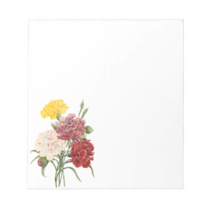 Vintage Carnations Dianthus Garden Flowers Redoute Notepad