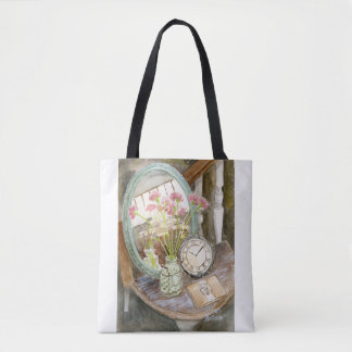“Vintage Carnations” tote