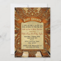 Vintage Carnival Baby Shower Orange Invitation