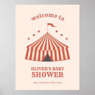 Vintage Carnival Big Top Baby Shower Welcome   Poster
