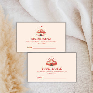 Vintage Carnival Big Top Diaper Raffle Baby Shower Enclosure Card