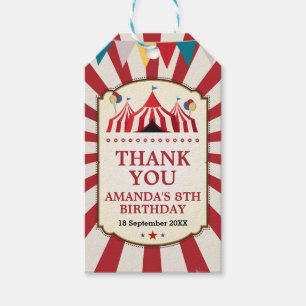 Vintage carnival Birthday party Favour Tag