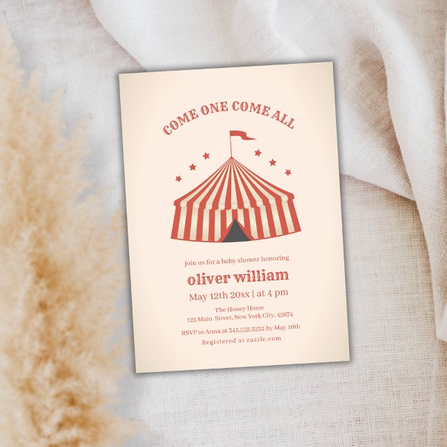 Vintage Carnival Circus Big Top Baby Shower  Invitation (Vintage Carnival Circus Big Top Baby Shower Invitation)