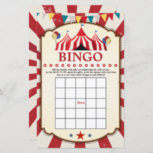 Vintage Carnival Circus Birthday Bingo Games