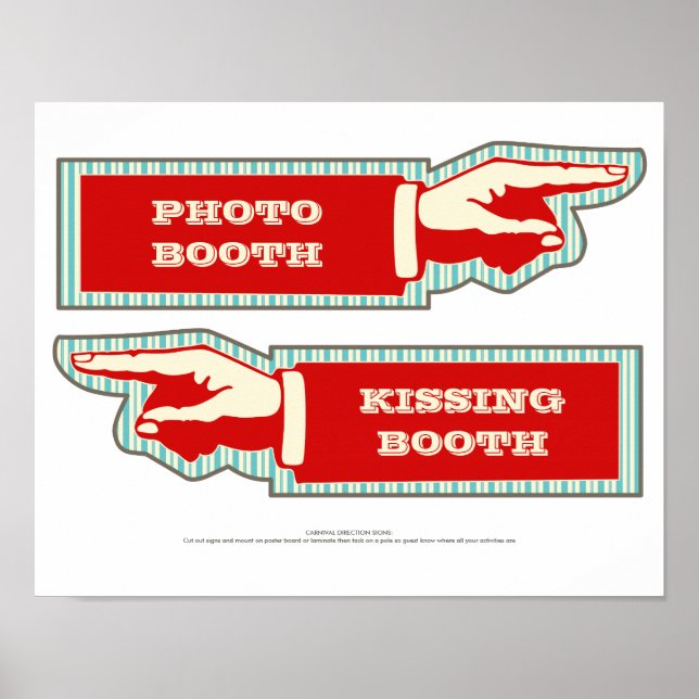 Vintage Carnival Circus DIY Direction Signs (Front)