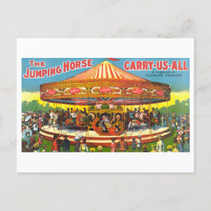 Vintage Carousel Advertisement Postcard