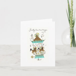 Vintage Carousel Birthday Card