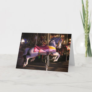 Vintage Carousel Galloping Horse Card