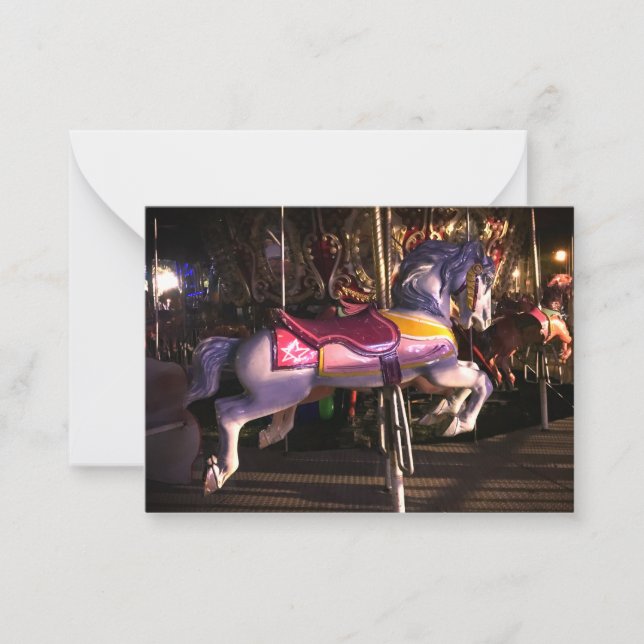 Vintage Carousel Galloping Horse  Card (Front)