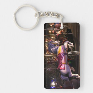 Vintage Carousel Galloping Horse Key Ring