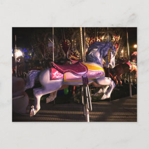 Vintage Carousel Galloping Horse Postcard