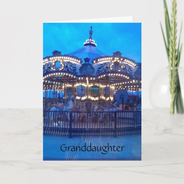 "VINTAGE CAROUSEL" HAPPY BIRTHDAY GRANDDAUGHTER CARD (Front)