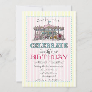 Vintage Carousel Party Invitation