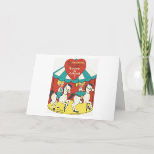Vintage Carousel Valentine Holiday Card