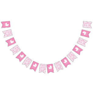 Vintage Carriage Baby Shower Cute Pink Girl Bunting