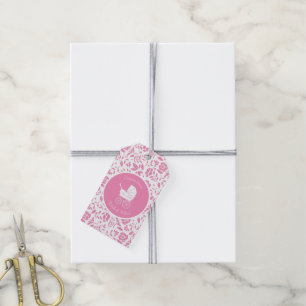 Vintage Carriage Baby Shower Cute Pink Girl Gift Tags