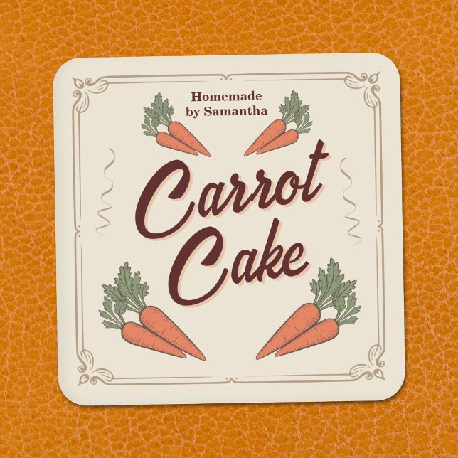 Vintage Carrot Cake Label Sticker (Vintage Carrot Cake Label Sticker)