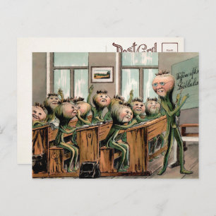 Vintage Carrots in School Postcard 